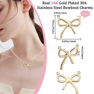 10pcs Ion Plating(IP) 304 Stainless Steel Pendants STAS-BBC0005-41-1