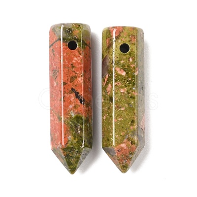 Natural Unakite Pointed Pendants G-D460-01E-1