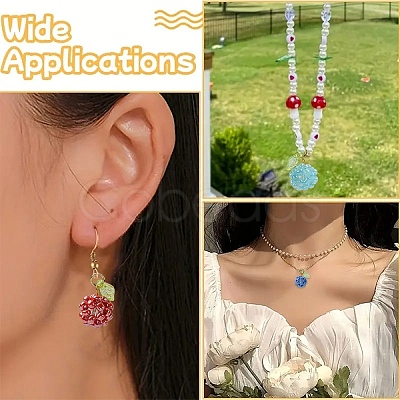 10Pcs 10 Colors Glass Seed Beaded Fruit Charms PALLOY-YW00080-1