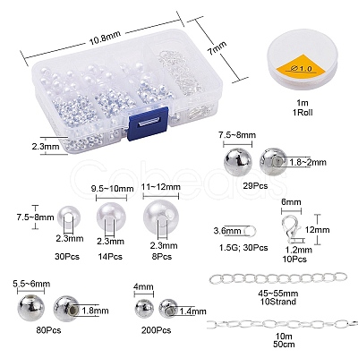 461Pcs Round Beads Kit for DIY Bracelet Making DIY-YW0004-45S-1