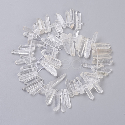 Natural Quartz Crystal Pointed Beads Strands G-L484-01-1