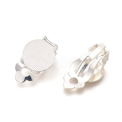 Brass Blank Base Clip-on Earring Cabochon Setting KK-M019-03S-1