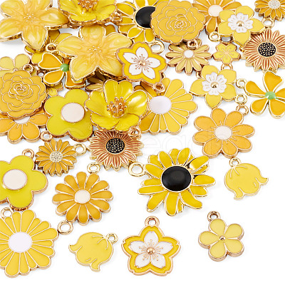 36Pcs 18 Styles Alloy Enamel Pendants ENAM-TA0004-07-1