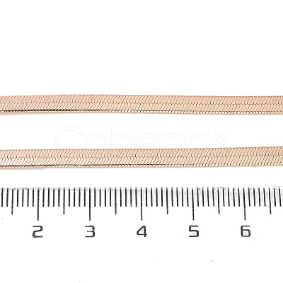 4mm Rack Plating Brass Herringbone Chain Necklaces for Women Men MAK-L044-17RG-1