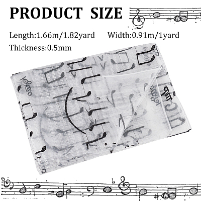 Musical Note Pattern Polyester Mesh Fabric DIY-WH0449-28A-1