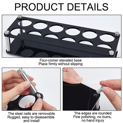 12 Holes Acrylic Display Stands DIY-WH0410-86-1