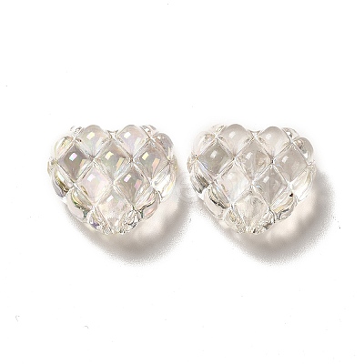 Transparent Acrylic Waffle Beads OACR-E016-01D-1