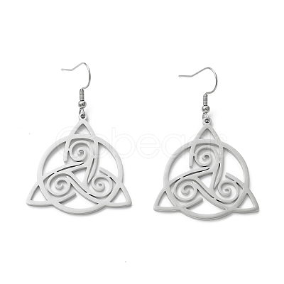Non-Tarnish 304 Stainless Steel Sailor's Knot Dangle Earrings for Women EJEW-P222-06P-1