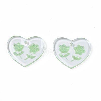 Transparent Resin Pendants RESI-N030-001A-1
