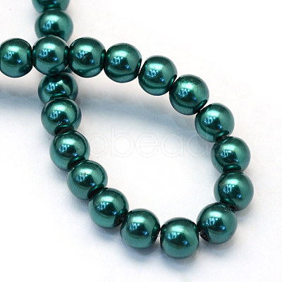 Baking Paint Pearlized Glass Pearl Round Bead Strands X-HY-Q330-8mm-79-1