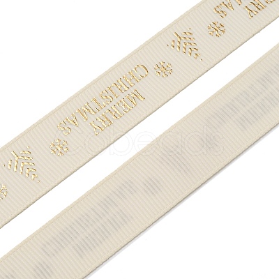 Flat Christmas Theme Polyester Grosgrain Ribbon OCOR-YWC0001-01A-01-1