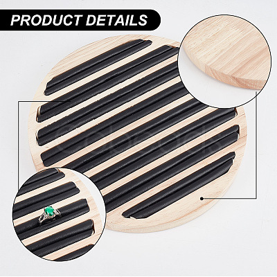 8-Slot Wood Finger Ring Display Plate RDIS-WH0011-18A-1