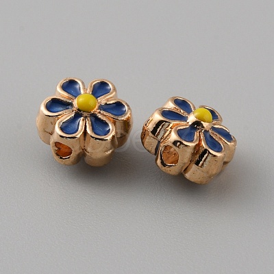 Light Gold Tone Alloy Enamel Beads LS-ENAM-WH0057-43B-1