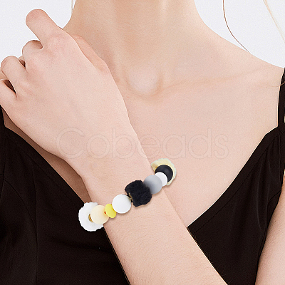 20Pcs 5 Colors Imitation Mink Fur European Beads FIND-PA0001-62A-1