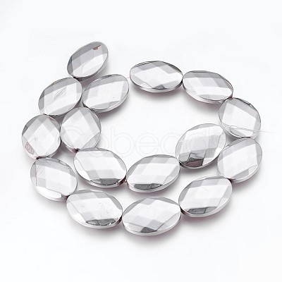Electroplated Non-magnetic Synthetic Hematite Beads Strands G-P392-V02-1