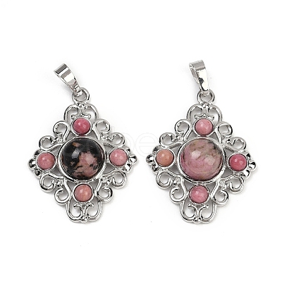 Natural Rhodonite Pendants G-Z077-01P-11-1