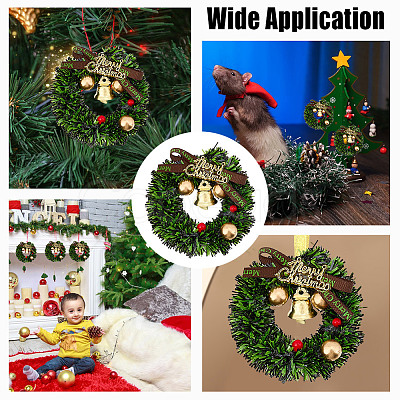 Plastic Mini Christmas Wreath DJEW-WH0042-96-1