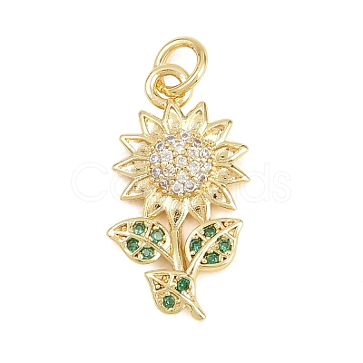 Valentine's Day Brass Micro Pave Cubic Zirconia Pendants KK-D258-07G-05-1