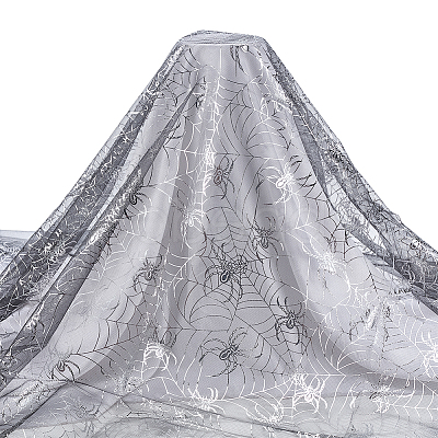 Halloween Spider & Spider Web Polyester Gauze Fabric AJEW-WH0314-677B-1