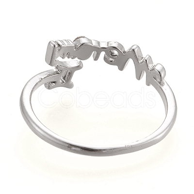 Adjustable Brass Micro Pave Clear Cubic Zirconia Cuff Rings X-RJEW-M134-A04-1