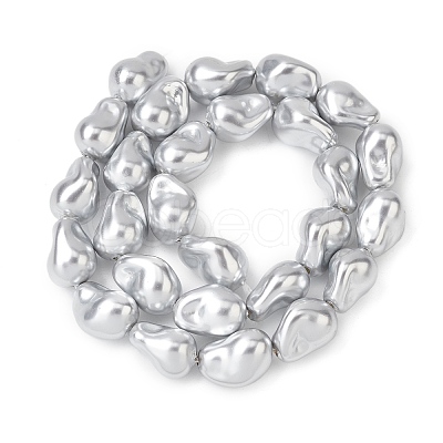 Electroplate Opaque Glass Imitation Pearl Beads Strands EGLA-H113-08B-1