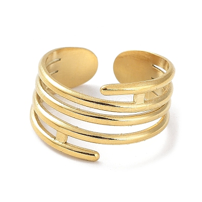304 Stainless Steel Open Cuff Rings RJEW-L109-011G-1