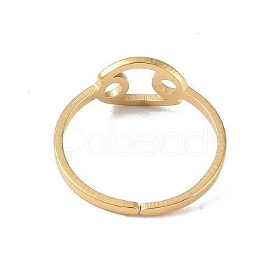 Real 18K Gold Plated 304 Stainless Steel Adjustable Finger Ring RJEW-L115-01G-07-1
