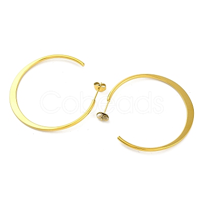 Ion Plating(IP) 304 Stainless Steel Ring Stud Earrings EJEW-K295-01B-G-1
