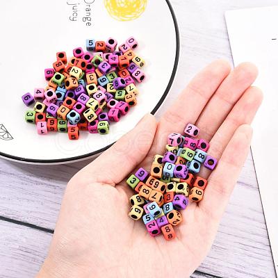 Opaque Mixed Colors Acrylic Beads MACR-YW0001-25B-1