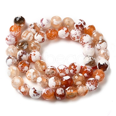 Dyed & Heated Natural Fire Crackle Agate Beads Strands G-P539-B01-12-1