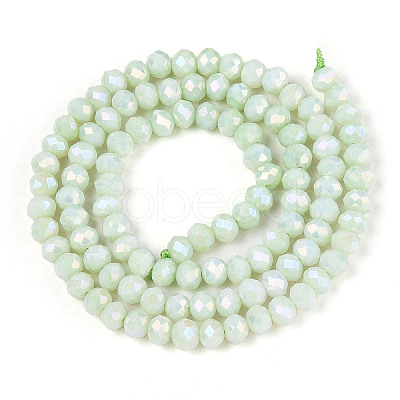 Anti-Tarnish Electroplate Rondelle Glass Beads Strands X-EGLA-T021-4mm-17-06-1