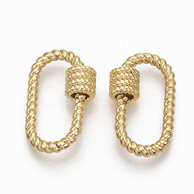 Brass Screw Carabiner Lock Charms KK-T047-02G-1
