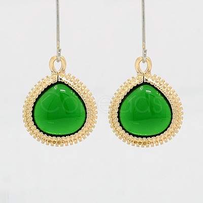 Real 18K Gold Plated Brass Glass Pendants GLAA-J043-01G-1