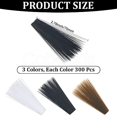 900Pcs 3 Colors Plastic Simulated Animal Whiskers for Crafts Needle Felting DIY-CY0002-73-1
