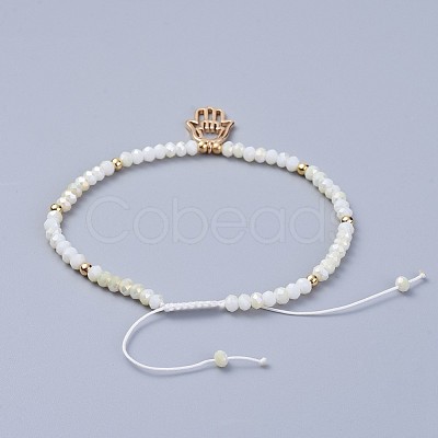 Electroplate Glass Braided Beads Bracelets BJEW-JB04311-1