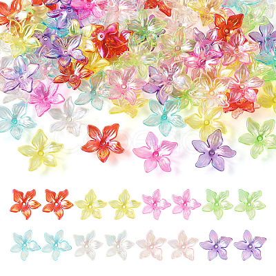 80Pcs 8 Colors Acrylic Bead Caps MACR-TA0002-01-1