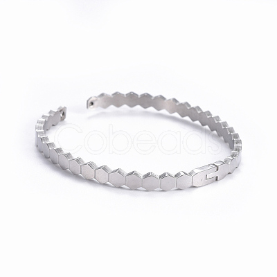 Tarnish Resistant 304 Stainless Steel Cuff Bangles BJEW-I277-03P-1
