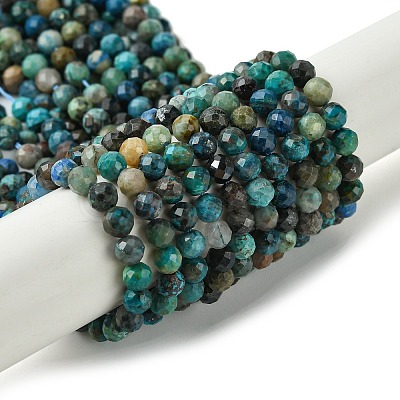 Natural Chrysocolla Beads Strands G-Z034-A03-03-1