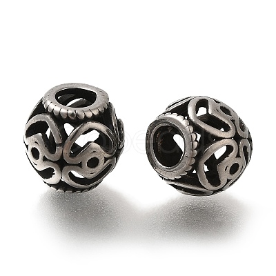 304 Stainless Steel European Beads STAS-D191-05D-AS-1