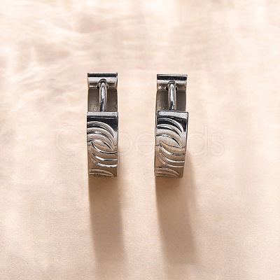 304 Stainless Steel Polishing effect Hoop Earrings EJEW-M001-14P-1
