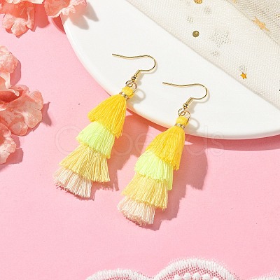 Colorful Tassel Pendants Dangle Earrings for Women EJEW-JE06106-1