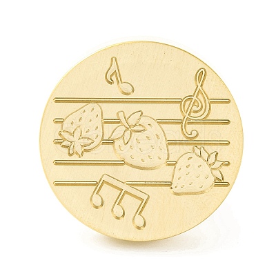 Golden Tone Round Wax Seal Brass Stamp Heads LS-AJEW-Z034-01G-17-1