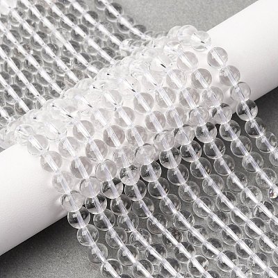 Round Natural Grade A Quartz Crystal Beads Strands G-H1648-6mm-01N-A-1