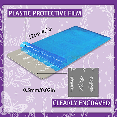 3Pcs Plastic Nail Art Image Templates AJEW-PH0006-64-1