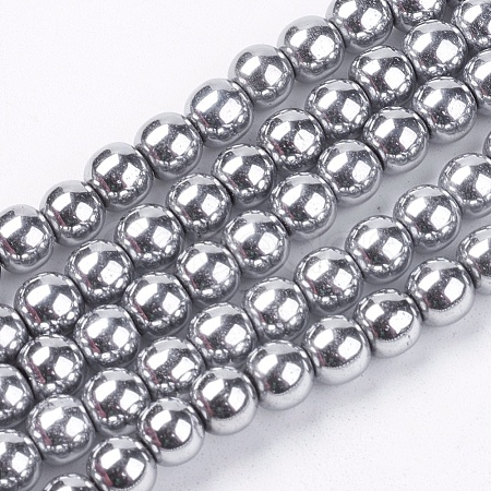 Non-Magnetic Synthetic Hematite Beads Strands X-G-S096-6mm-3-1