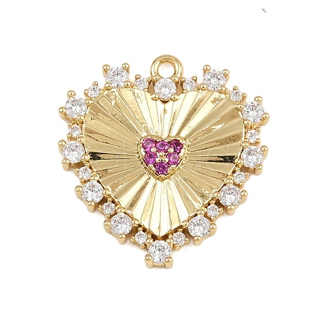 Brass Micro Pave Cubic Zirconia Pendants KK-I352-26G-02-1