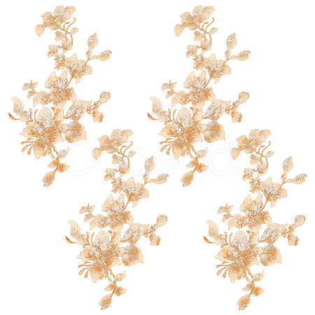 Flower Polyester Embroidery Sew on Appliques PATC-WH0020-32D-1