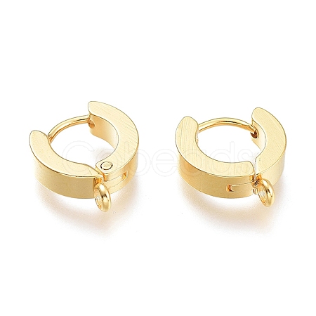 Ion Plating(IP) 304 Stainless Steel Huggie Hoop Earrings Findings X-STAS-I167-01C-G-1