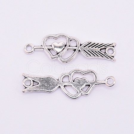 Valentine's Day Tibetan Style Alloy Links Connectors PALLOY-WH0076-46AS-RS-1