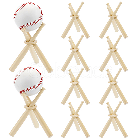 10 Sets Wooden Mini Bat Baseball Stands ODIS-TW0001-06B-1